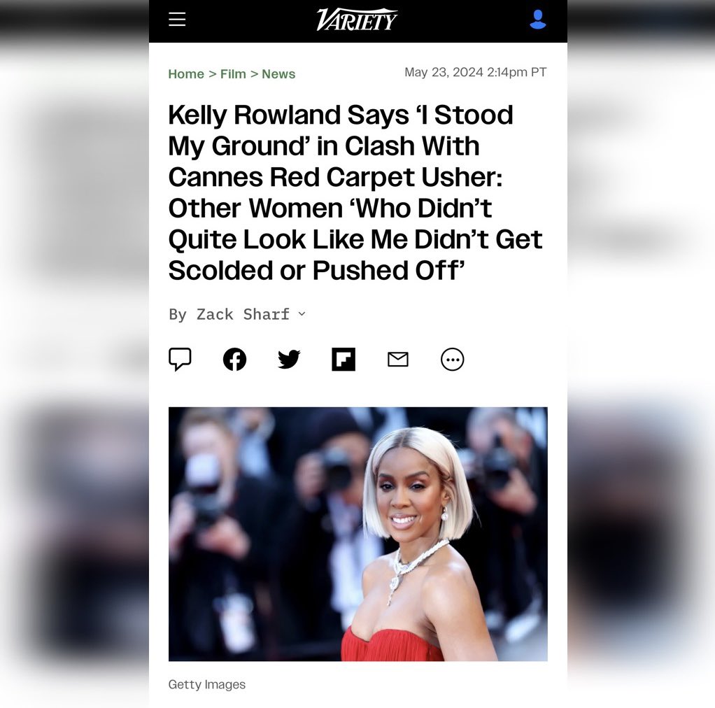 Kelly Rowland’s Cannes experience is an issue many Black media professionals face: unfair treatment. It’s time to treat everyone with respect at red carpet events. Equality and respect should be standard for all. #Professionalism #Equality #Respect #RedCarpet #DiversityInMedia