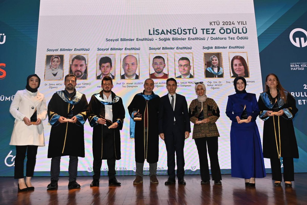ktusbe's tweet photo. Enstitümüz mezunları Dr. Zehra Aksu'nun Doç. Dr. Özgür Tüfekçi danışmanlığında; Dr. Hikmet Yılmaz'ın Prof. Dr. Ahmet Ulusoy danışmanlığında; Dr. Eyad Aldalou'nun Prof. Dr. Selçuk Perçin danışmanlığnda hazırladığı doktora tezleri ödüllere layık görüldüler. 👏 Tebrik ediyoruz. https://t.co/1Quv0EUfLh