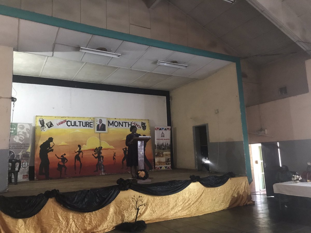 Director Nyakujara delivering a speech at the Harare Provincial Culture Month launch on behalf of our guest of honour, the Minister of State for Harare Metropolitan Province Senator Charles Tavengwa.