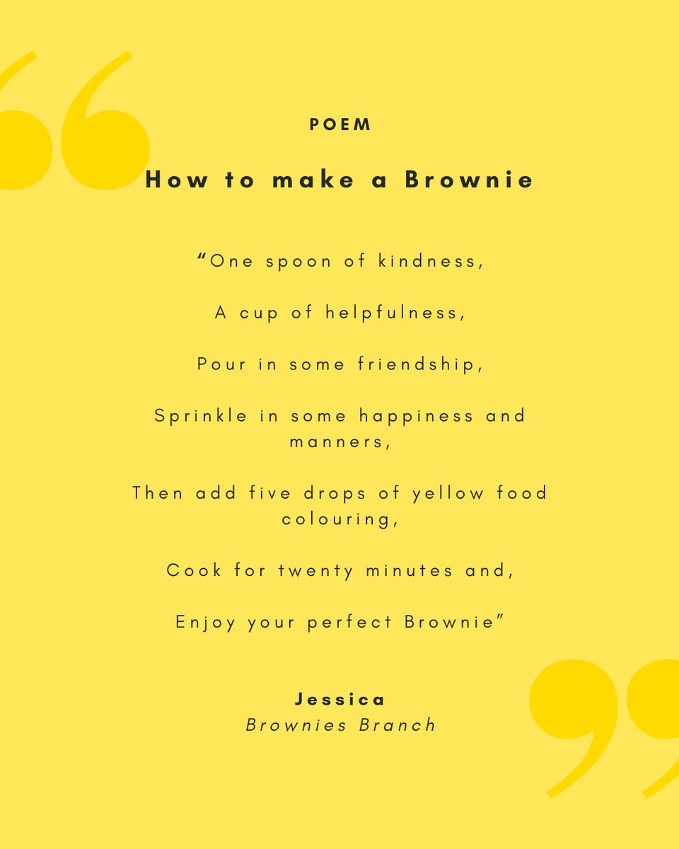 Check out this lovely poem written by Jessica, one of our Brownies! 💖 She shares with us her experience of being a Brownie in this delightful verse. Isn't that just the sweetest recipe? 😊 #GivingGirlsConfidence #IrishGirlGuides #IGG #poem