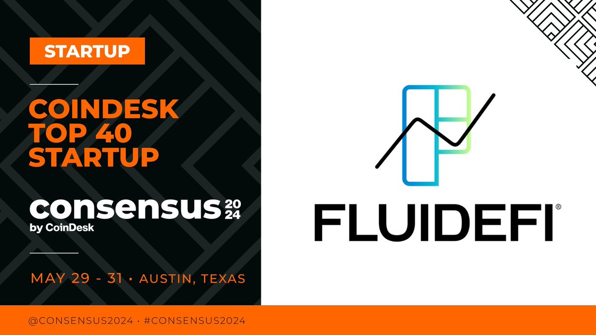 #FLUIDEFI is honored to a semifinalist in @Consensus2024’s CoinDesk PitchFest! If you’re in Austin, come see us pitch live: Thursday, May 30 at 11:30 AM on the Startup Village Stage or visit our booth in the Startup Village Wednesday, May 29.
#Consensus2024
