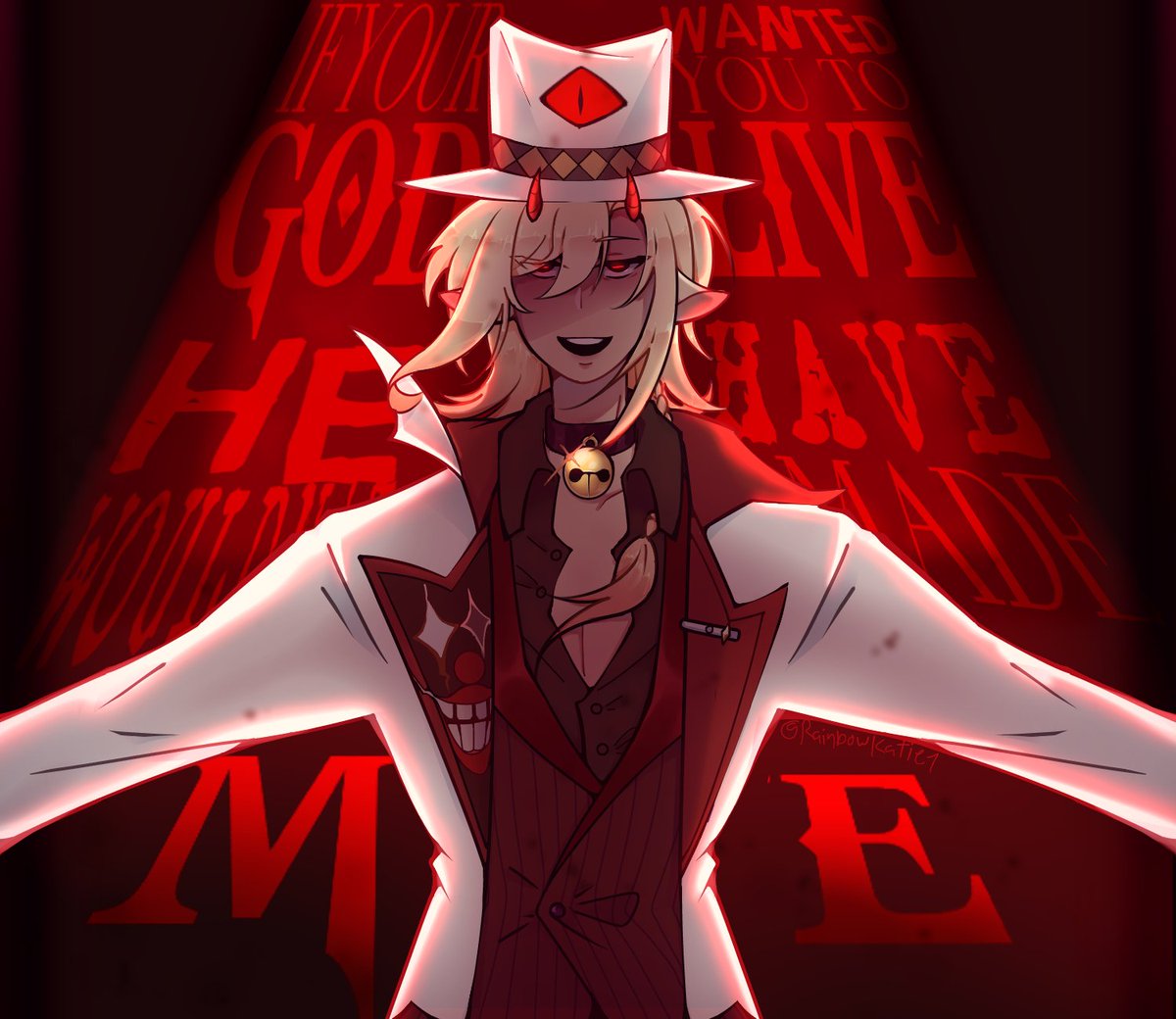 RainbowKatie1's tweet photo. " If your God wanted you to Live, He wouldn't have made me. "  

some fanart for my oshi :3 The Cult of the Moon[ers] will stand strong... In the Mowing department.
#vtuber #cotlfanart #MoonghostTV #COTL https://t.co/qfSjG5oya0