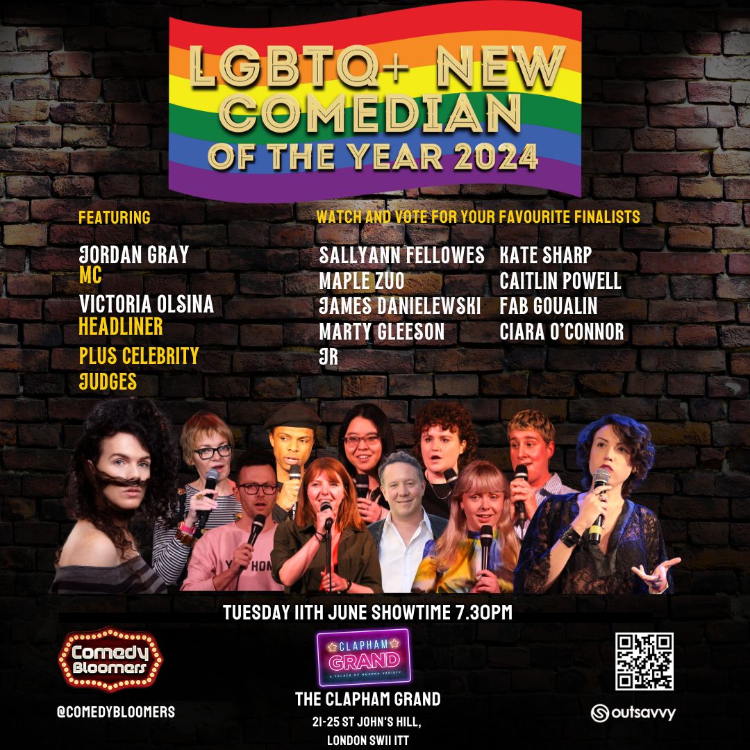 Don't miss the incredible lineup of #queer stand up talent at the finals - LGBTQ+ New Comedian of the Year - 11th June Clapham Grand. With MC Jordan Gray. Watch & vote for your favourite acts. outsavvy.com/event/19075/lg… #LGBTQ #gaypride #mightyhoopla #pridemonth