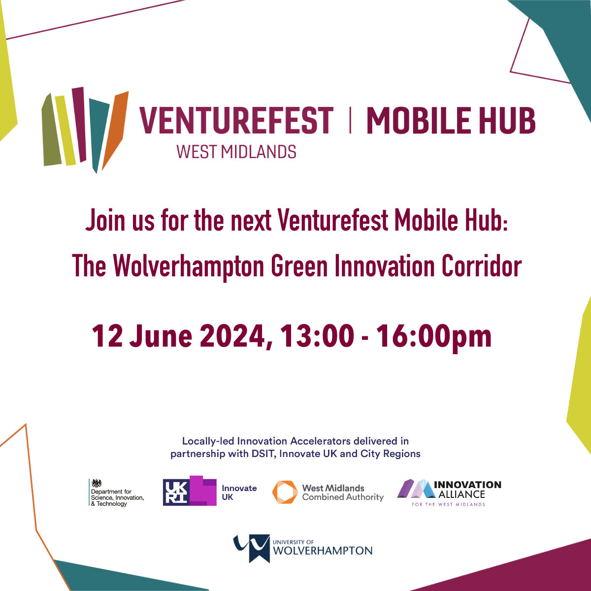 🚀 Join us on June 12 at the National Brownfield Institute to find out about developments and opportunities from the Wolverhampton Green Innovation Corridor. eventbrite.co.uk/e/venturefest-… #WMPlanforGrowth #WestMidlandsInnovation #WMIP