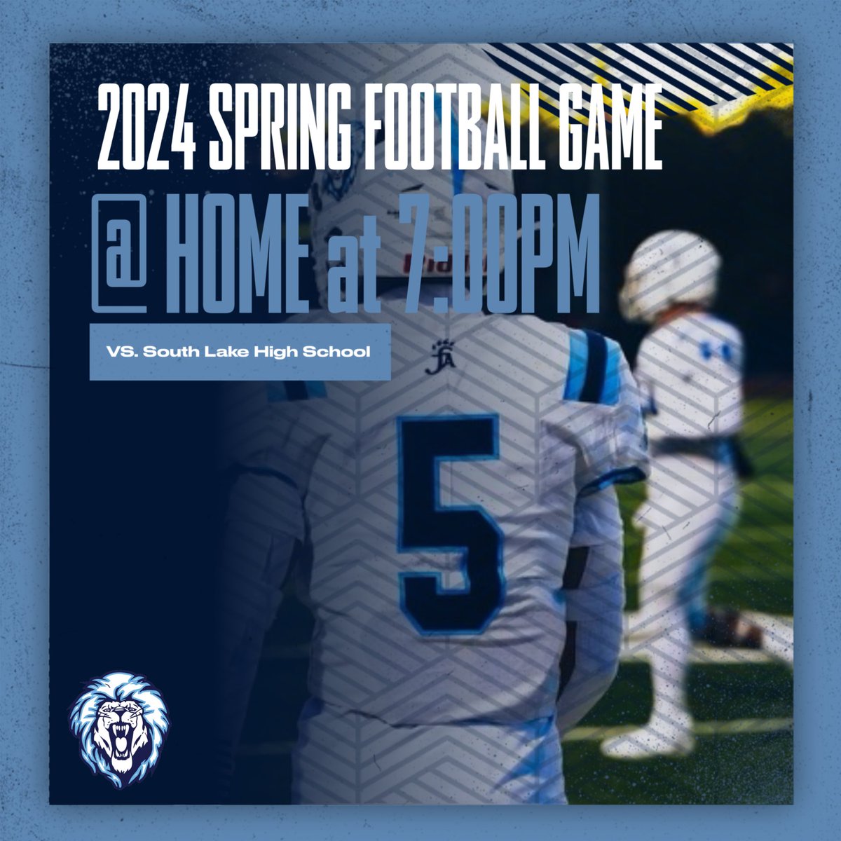 #LionsFootball takes on South Lake High School tonight at 7:00PM @ HOME #SpringGame #GoLions🦁