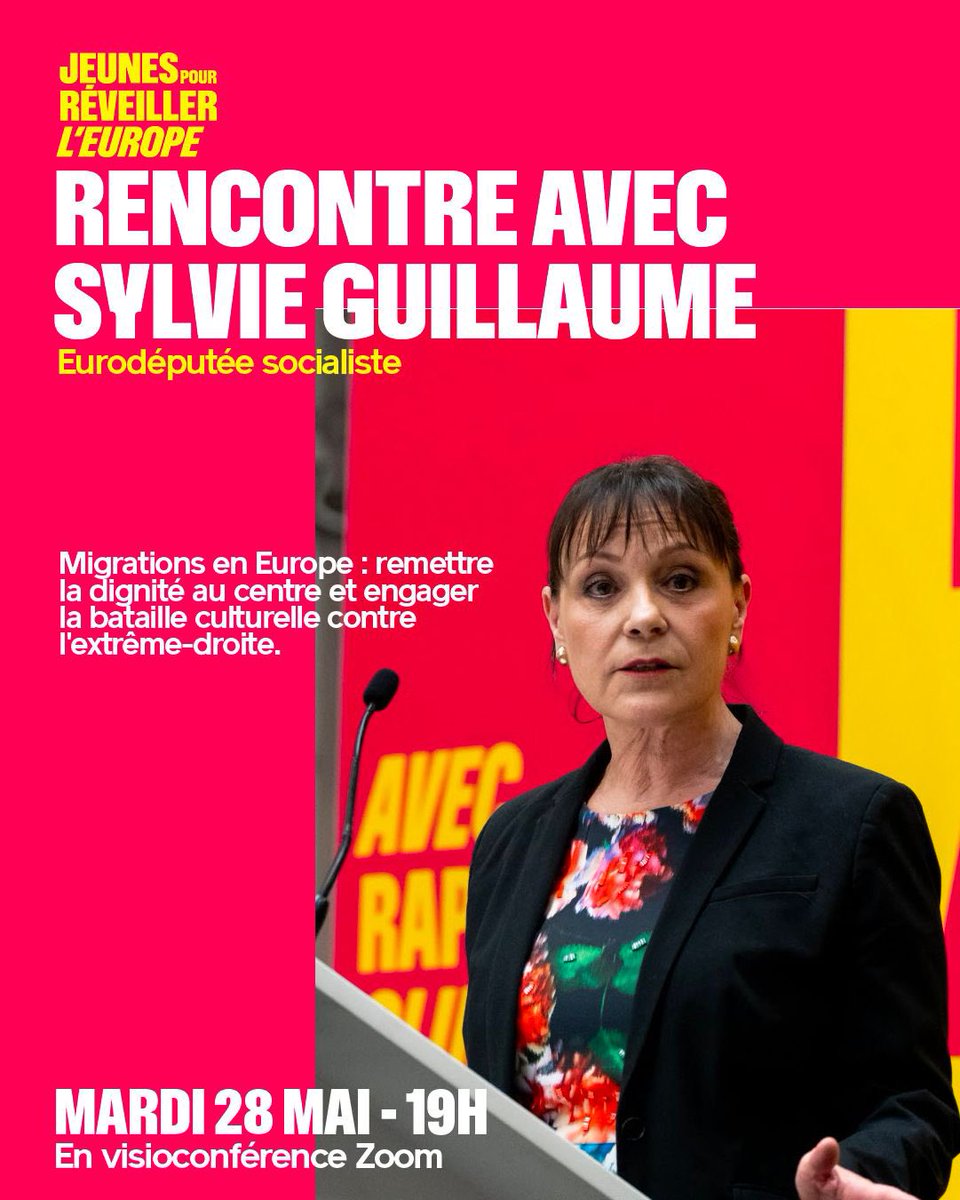 Ce mardi soir, on se retrouve à 19h pour échanger sur les enjeux migratoires avec l'eurodéputée Sylvie Guillaume. Au programme, un retour sur l'inhumain pacte asile immigration. On abordera également les propositions de la liste PSPP. On vous attend nombreuses et nombreux!