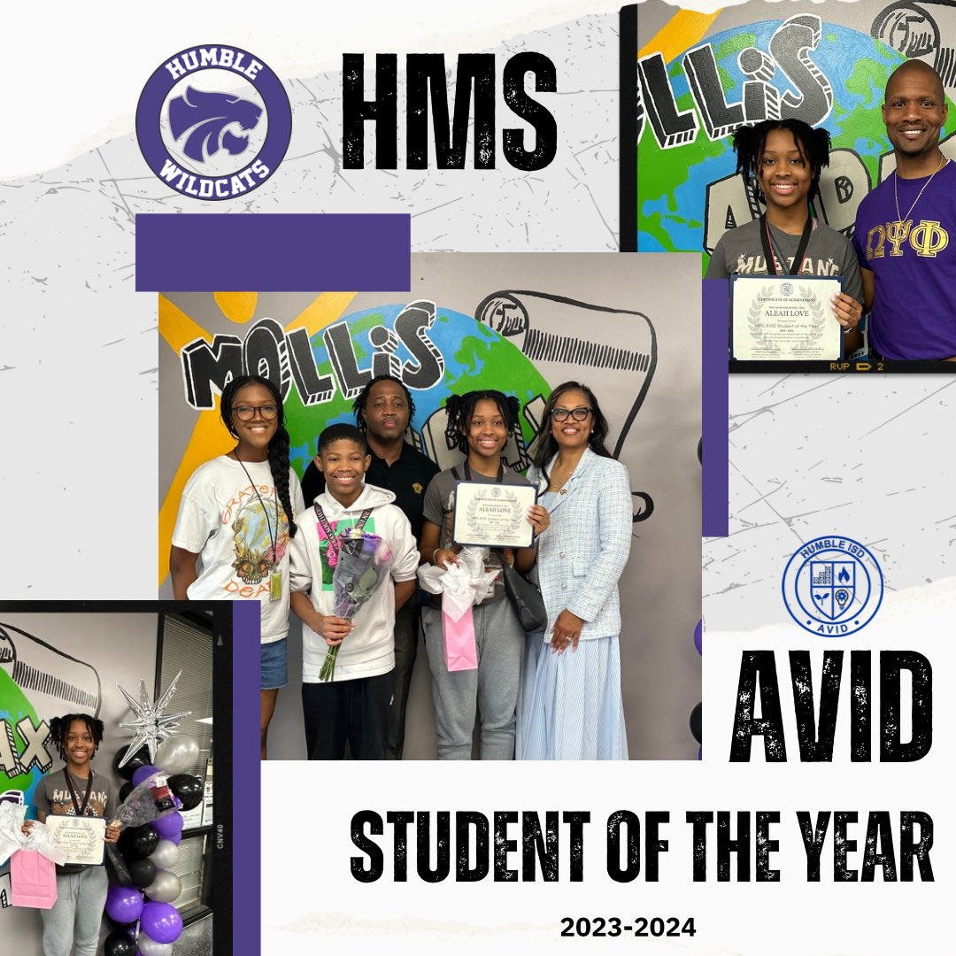 📢 Exciting news! Aleah is HMS AVID Student of the Year! 🌟 An outstanding student-athlete and leader, she consistently excels, makes the honor roll, & was nominated for HMS Student of Character. A true role model for her sibling and others, Aleah’s future is bright! #ThisIsAVID