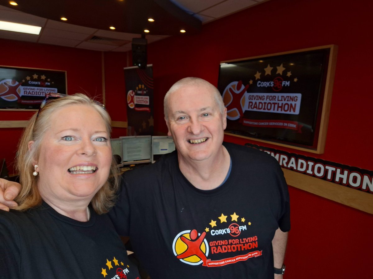 Sitting side saddle with the smashing @pjcoogan for the @Corks96FM Giving for Living Radiothon. Honestly blown away with the generosity of the people of #Cork raising money for cancer services in Cork. #PureCork indeed ❤️ Donate if you can 96fm.ie 🥰🥰🥰