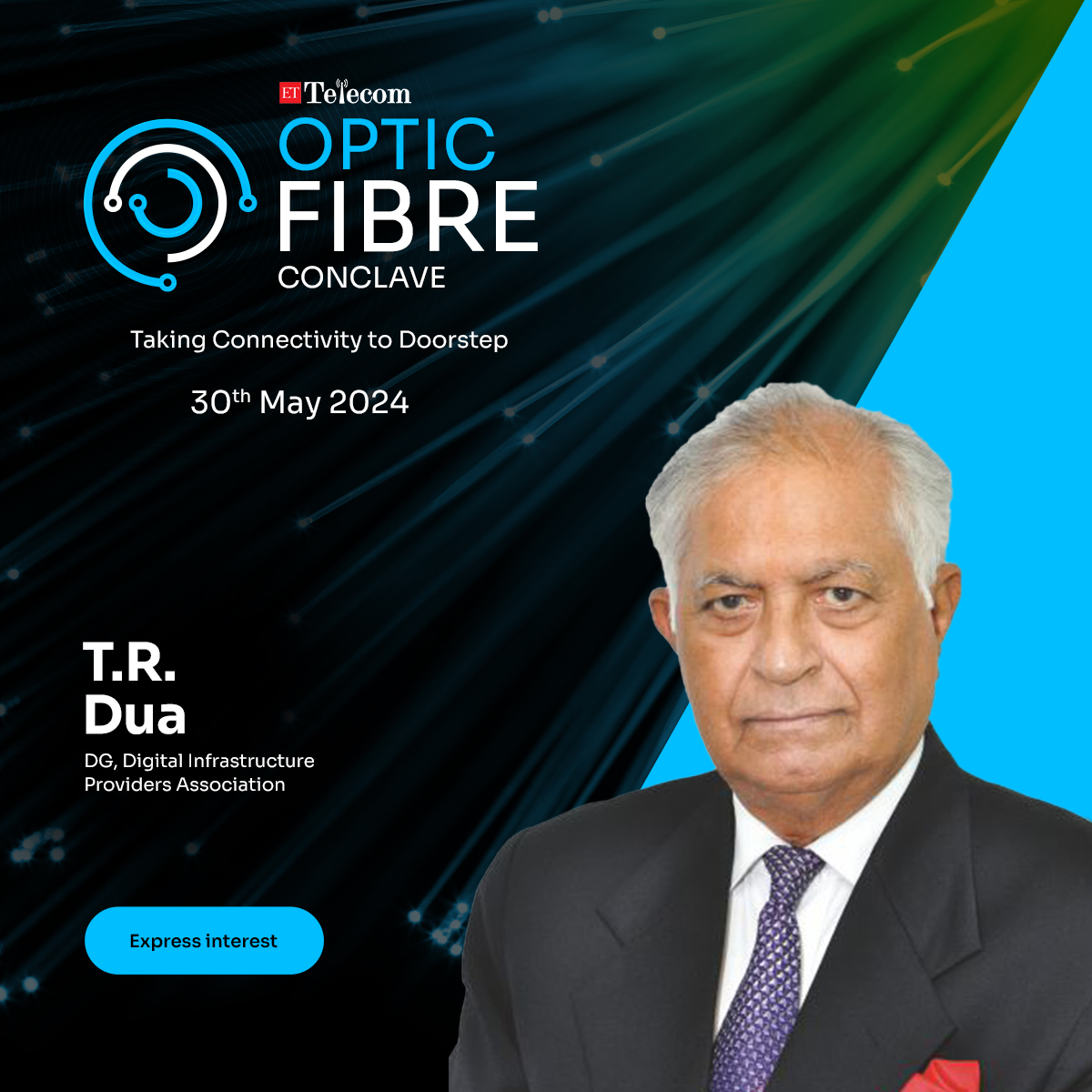 We are delighted to announce that T.R. Dua, Director General of the Digital Infrastructure Providers Association, will be speaking at the ET Optic Fibre Conclave! Express interest: bit.ly/4bNfyiZ #ETOpticFibreConclave #OpticFiber #TechnologyInnovation