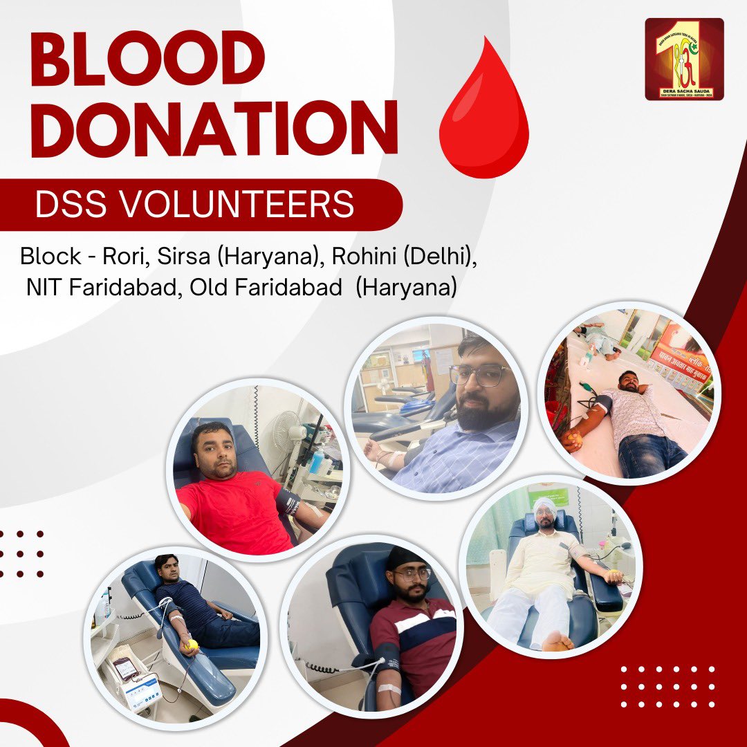 Dera Sacha Sauda devotees have donated🩸blood to patients in dire need, showcasing an incredible act of solidarity. We thank all blood donors around the world and aim to create wider public awareness of the need for regular, unpaid blood donations. Join the effort and help save