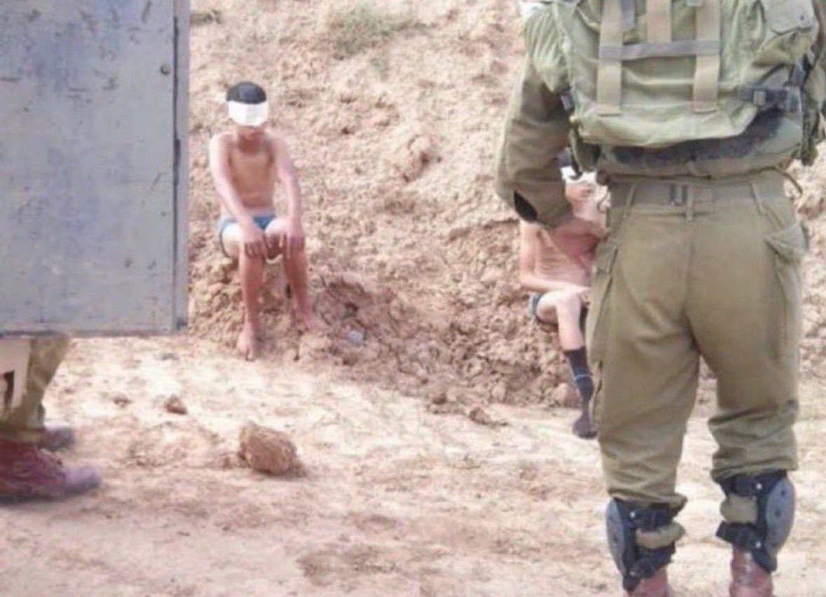 Palestinian children under the age of 10 kidnapped, stripped naked, blindfolded and now holding them hostages. More war crimes and again the world is silent. Don’t stop talking about Gaza.