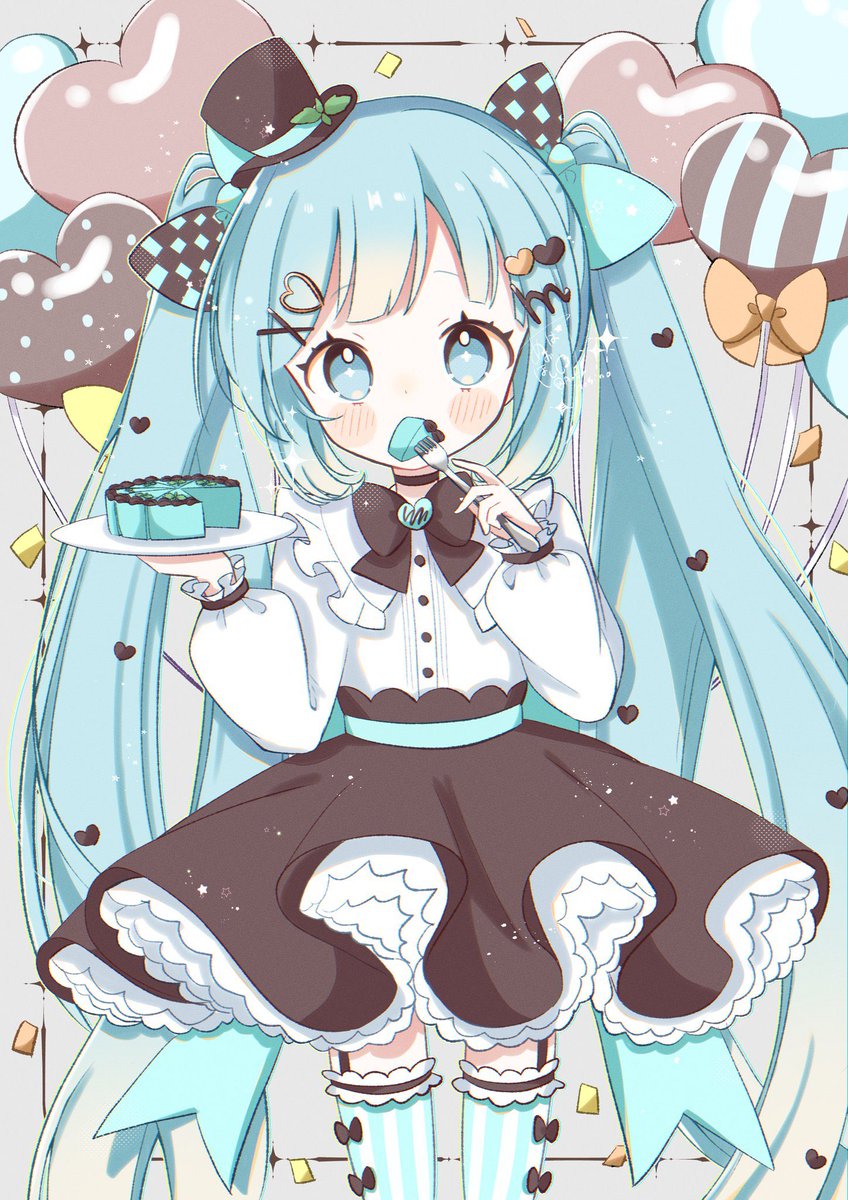 チョコミント 」|あお*のイラスト