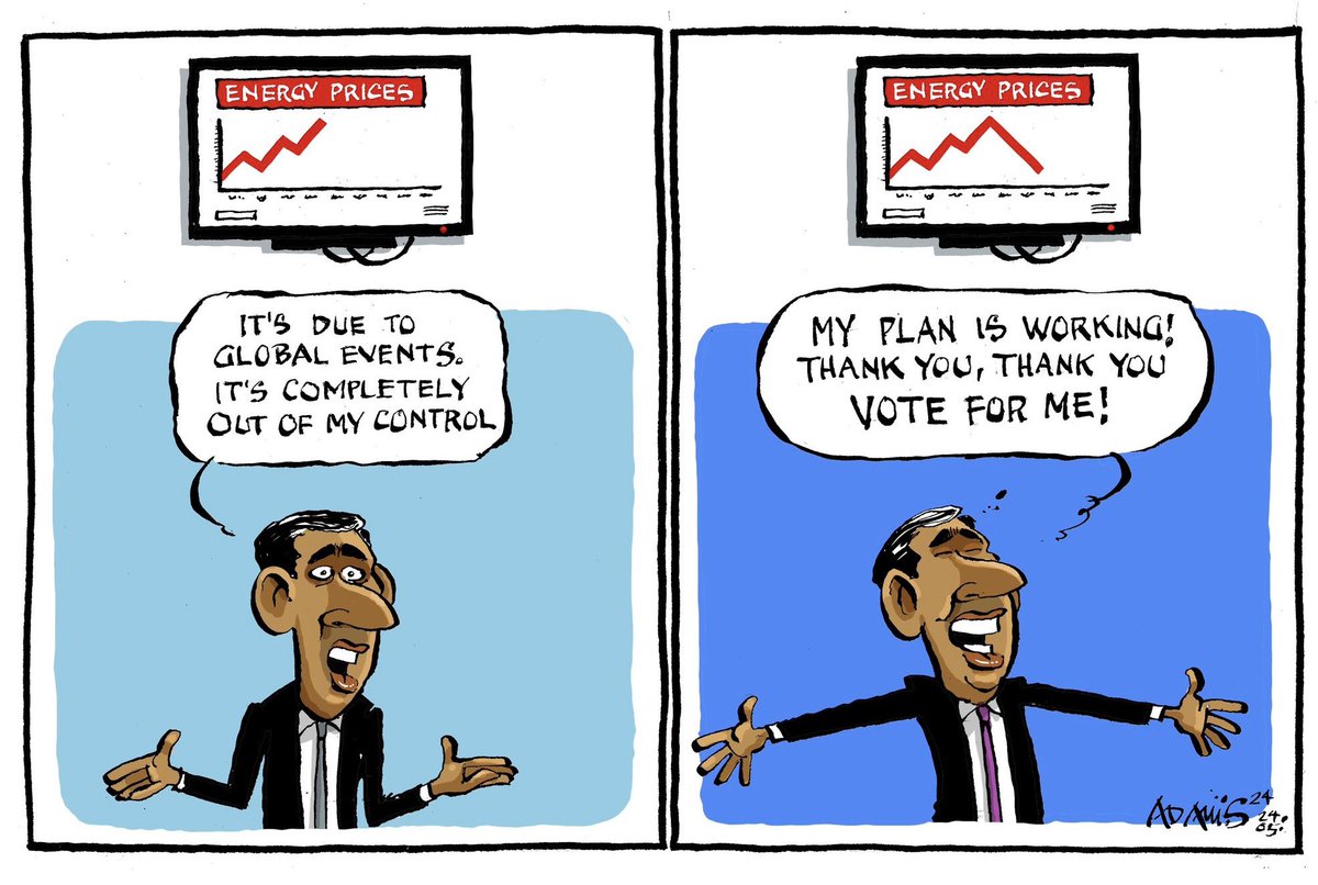 Christian Adams on #RishiSunak #GeneralElection2024 #rishi #EnergyPrices #4July - political cartoon gallery in London original-political-cartoon.com