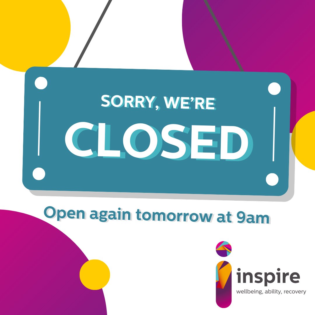 Our office is closed today for the May Bank Holiday, but we will be back open at 9am tomorrow. If you need to speak with someone urgently ring Lifeline on: 0808 808 8000 and Samaritans on 116 123.