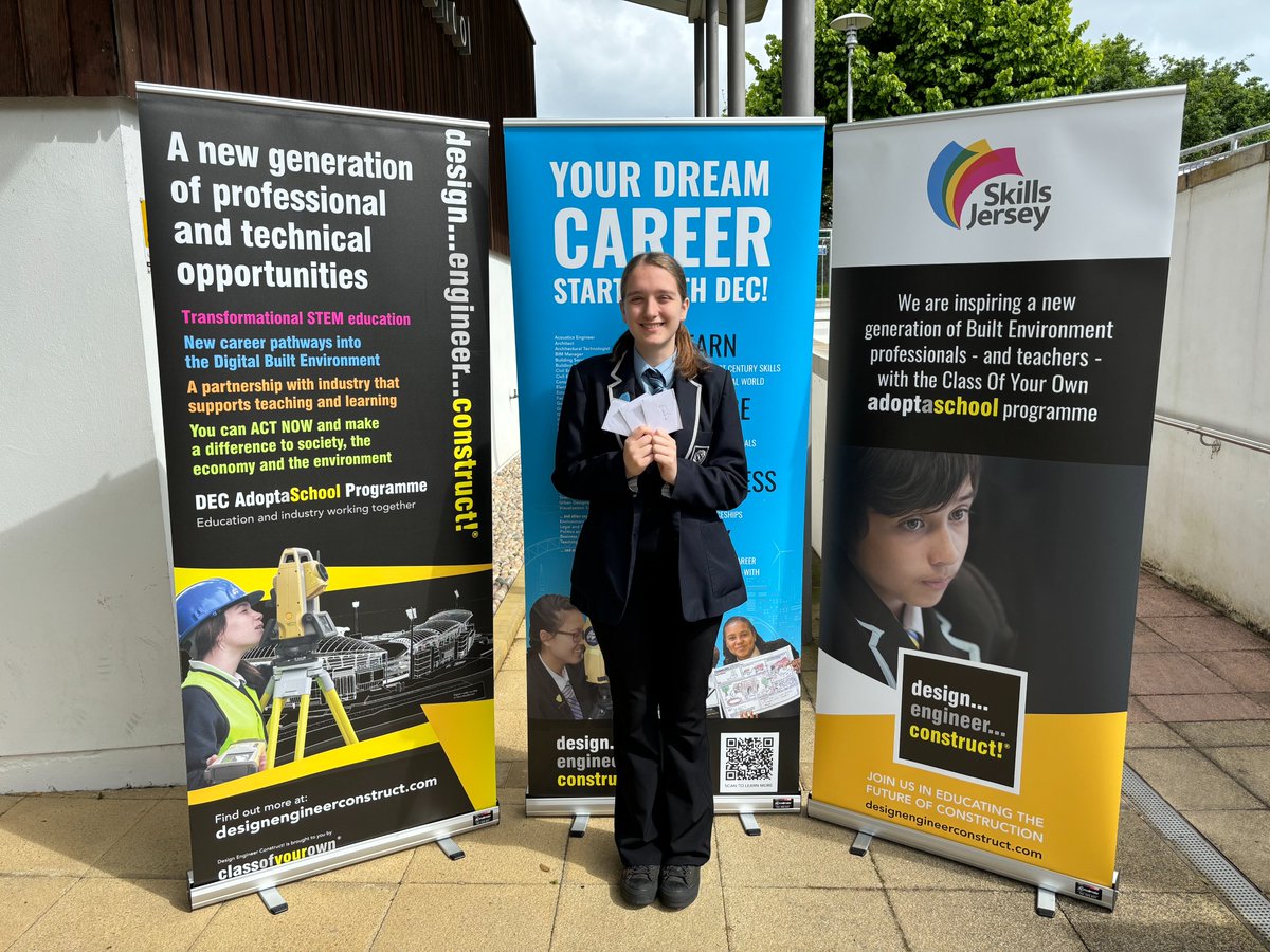 David Roworth (@d_roworth) on Twitter photo Well done to Emilie from <a href="/GrainvilleSch/">Grainville School</a> winner of the <a href="/DECinSchools/">Design...Engineer...Construct!</a> Jersey Skills Show competition. Emilie aims to one day become an Architect and is determined to follow her dream career in the Built Environment . <a href="/ClassofYourOwn/">Alison Watson MBE</a> <a href="/DTSifo/">Mr. Forestiero</a> <a href="/HautlieuSchool/">Hautlieu School</a> <a href="/LesQuennevaisSc/">Les Quennevais Sch</a> Well done to Emilie from <a href="/GrainvilleSch/">Grainville School</a> winner of the <a href="/DECinSchools/">Design...Engineer...Construct!</a> Jersey Skills Show competition. Emilie aims to one day become an Architect and is determined to follow her dream career in the Built Environment . <a href="/ClassofYourOwn/">Alison Watson MBE</a> <a href="/DTSifo/">Mr. Forestiero</a> <a href="/HautlieuSchool/">Hautlieu School</a> <a href="/LesQuennevaisSc/">Les Quennevais Sch</a>