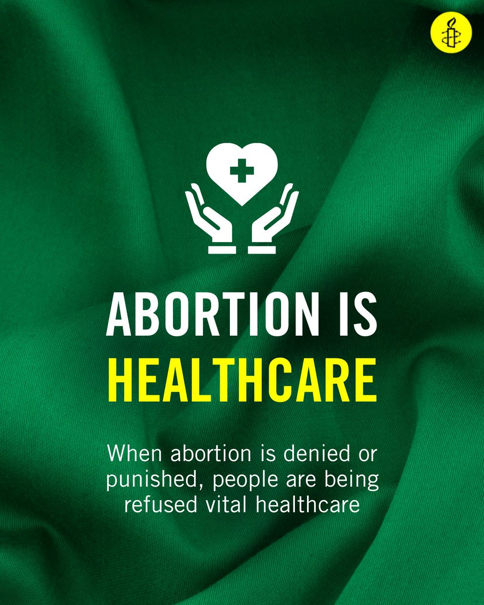 amnesty's tweet photo. Access to abortion is healthcare. Healthcare is a human right. https://t.co/nPzqVsyciz