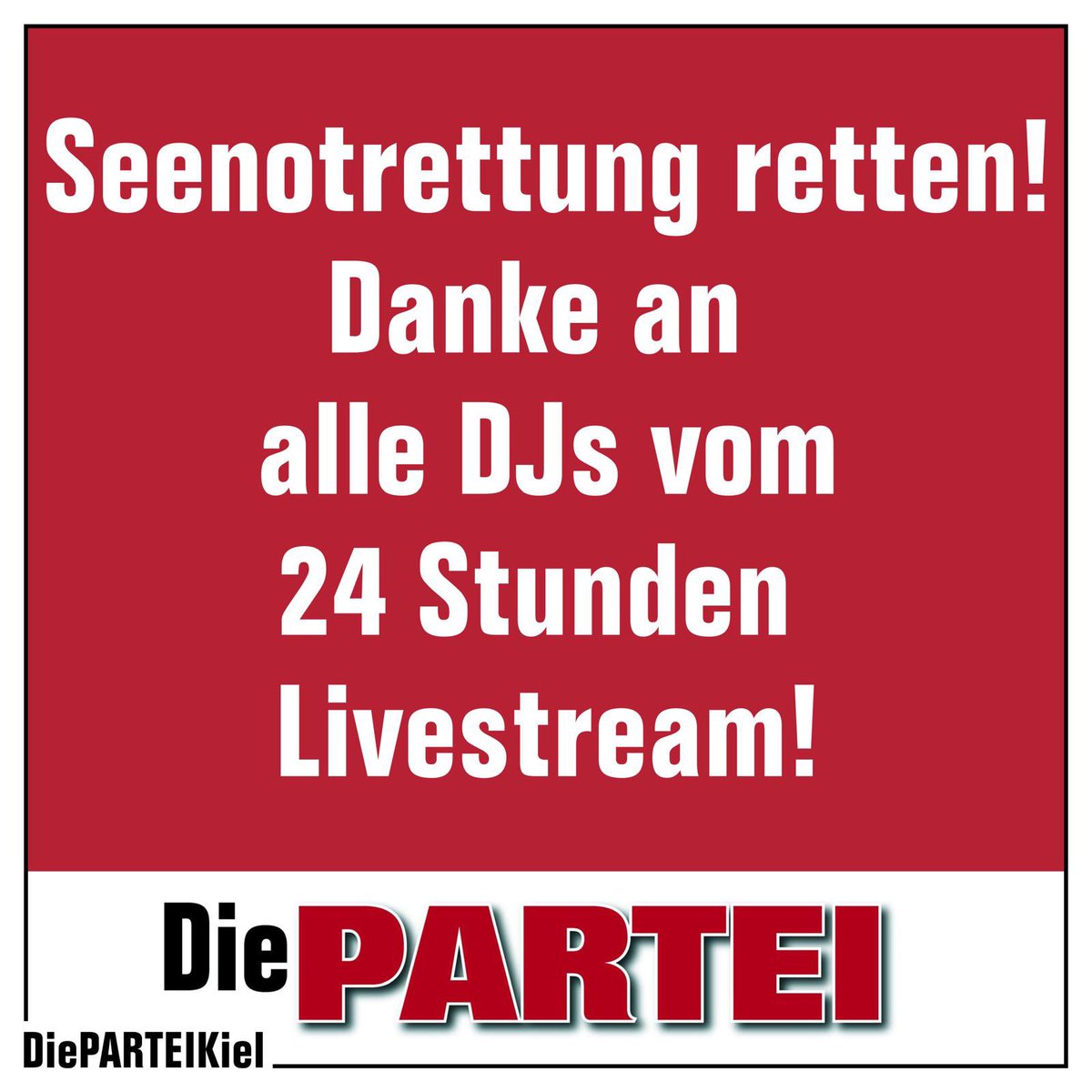 *18000*
Wir wollen danke sagen an alle die im Chat waren, die einen Euro gespendet haben (den wir mit Hilfe der Parteienfinanierung verdoppeln dürfen)
an alle DJs!
Auch ein fettes Danke ans Luna 
mit dem Stream haben wir 1000€ gemacht. Aktuelller Spendenstand: 18000/23500€