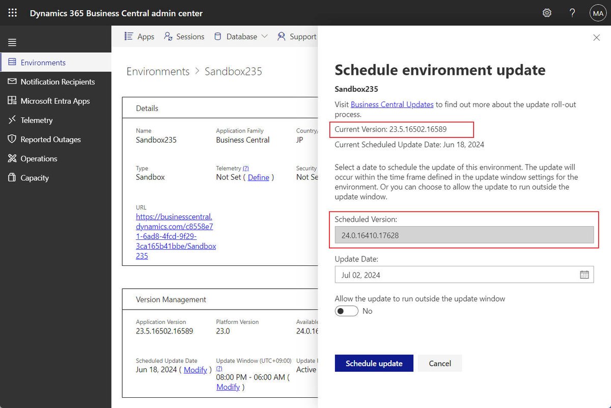 Business Central minor update v24.1 for the existing environment is coming!
Current version: 24.0
Available version: 24.1

#Dynamics365 
#Dynamics
#MSDyn365
#MicrosoftDYN365 
#MSDyn365BC
#businesscentral