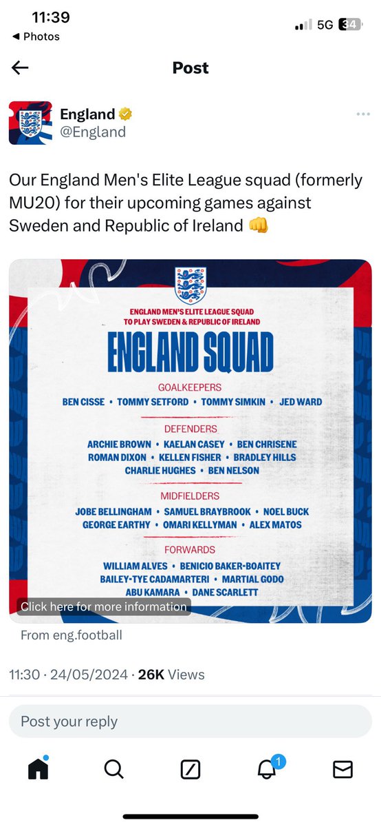 Really good to see Kaelan Casey and George Earthy in the England Under 20s!  Well deserved 👏🏻