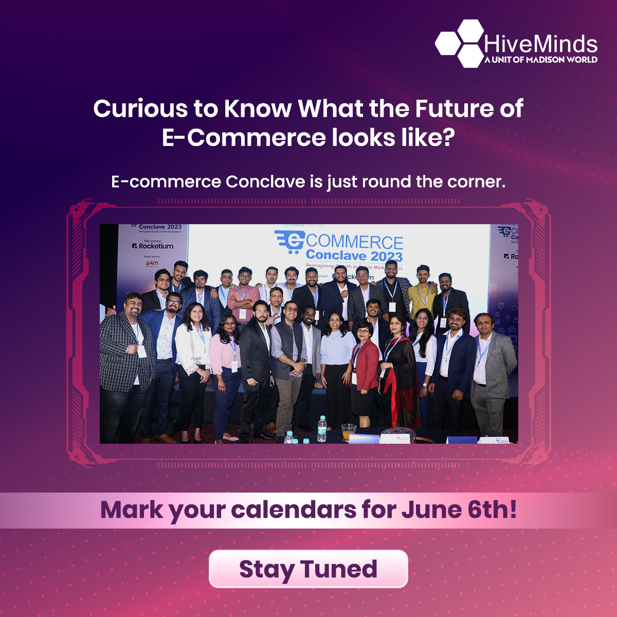 _hiveminds's tweet image. Psst... Want in on a secret? Something big is happening on June 6th! 🚀 Mark your calendars for the 2nd edition of our India E-commerce Conclave. Stay tuned for more details! #EcommerceEvent #SaveTheDate #HiveMinds
