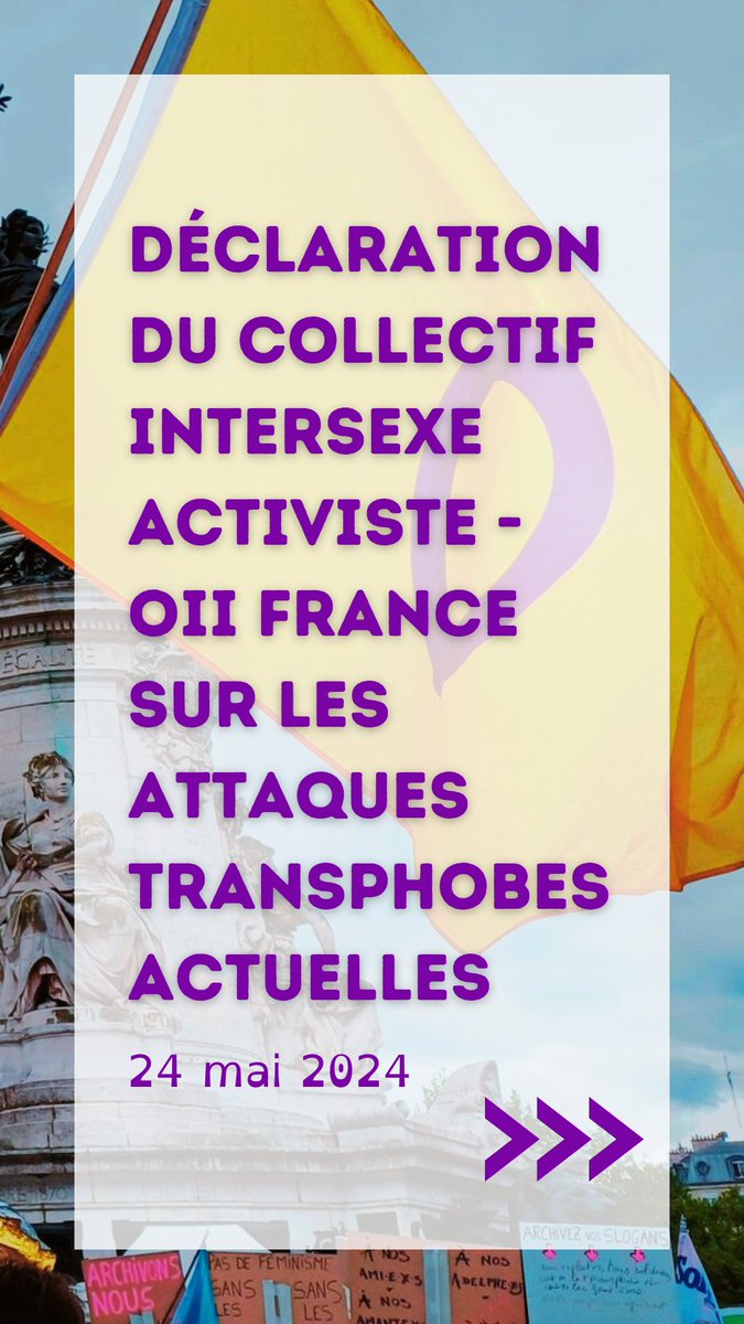 Déclaration du Collectif Intersexe Activiste - OII France sur les attaques transphobes actuelles.