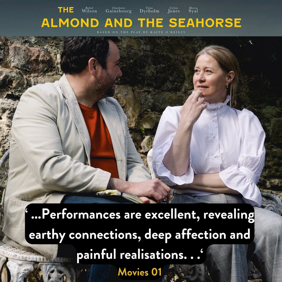 `... Performances are excellent, revealing earthy connections, deep affection and painful realisations...` Movies 01

Visit thealmondandtheseahorse.com for your local listing.