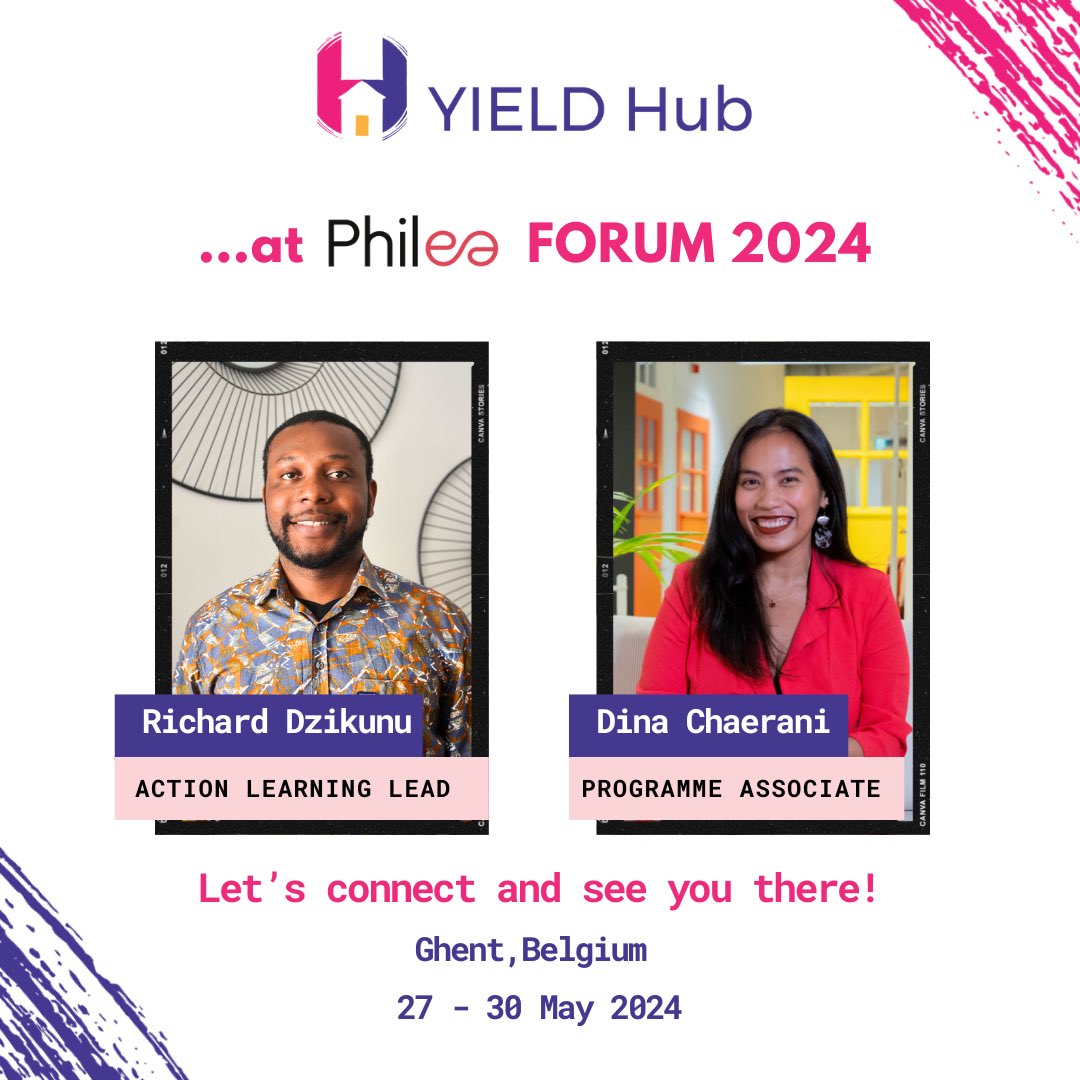 @Hub_YIELD will be at @philea_eu Forum 2024 in Ghent, Belgium, from 27-30 May! Representing us: @DzikunuRichard & @dina_chaerani. We look forward to meeting, networking & collaborating to empower youth and drive sustainable development! 🌍✨ #PhileaForum #YouthPartnership #SRHR