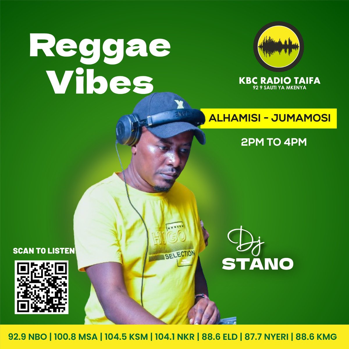 Mwenye macho haambiwi tazama na mwenye maskio haambiwi sikiza #ReggaeVibesKbc , ama vipi??  
Hapa burudani na raha tosha!! 
14:00hrs - 16:00hrs ndio masaa.
#ReggaeMusicSoNice