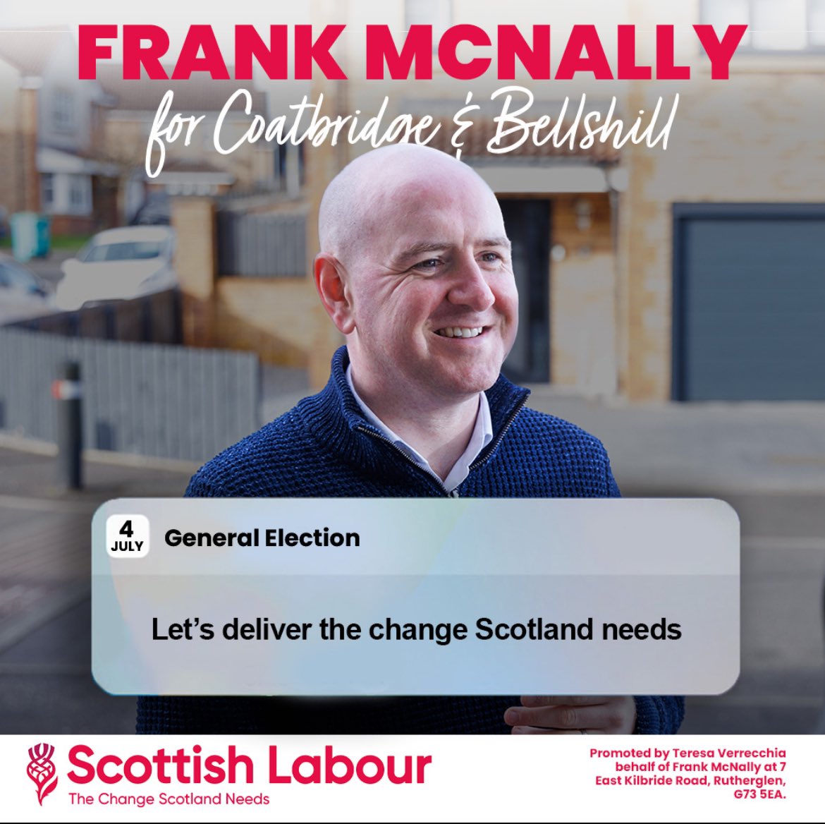 Reminder: If you haven’t already, put a date in your diaries! The general election is on July 4th and will be the most important in a generation. Vote Scottish Labour to deliver the change Scotland needs. #VoteScotLab24