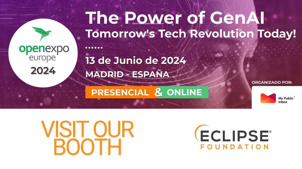 Join us at @OpenExpoEurope in Madrid, Spain on June 13th! 🇪🇸 Visit the #EclipseFoundation booth and dive into the world of open source with @j_rico_. Let's build the future together! hubs.la/Q02xxk6X0
#OPENEXPO2024 #OpenSourceAI #OpenSource