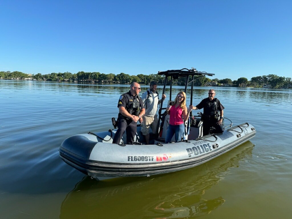 Not a bad work day when it’s on the water! Interviewed members of the Winter Park Police Department and the Drive Dry organization about responsible boating ahead of the holiday weekend. 🇺🇸 #FOX35