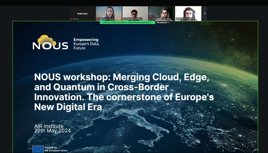 TheAirInstitute's tweet photo. 📢Successful #NOUSproject workshop on Cloud, Edge, and Quantum in Cross-Border Innovation! 🚀 Organized by AIR Institute, the event explored the impact of these technologies on innovation. Highlights included DLT applications and secure chatbots.
📌https://t.co/9lSX1i7iZq https://t.co/1CreMmB8em