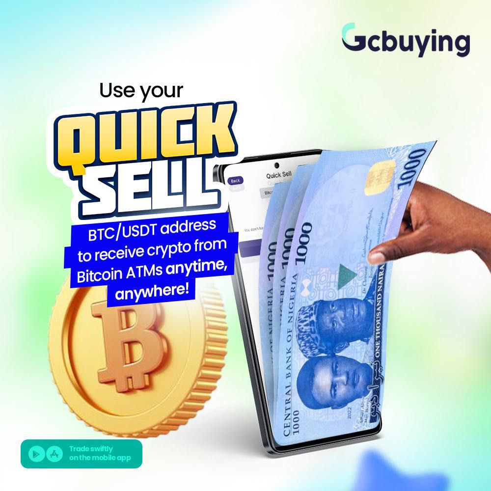 You can sell your gift cards and crypto (BTC, USDT, DOGE, XRP, ETHEREUM) for instant naira with Zero fee from @GcBuying Very quick and fast when you download the app here: play.google.com/store/apps/det… apps.apple.com/ng/app/gcbuyin…