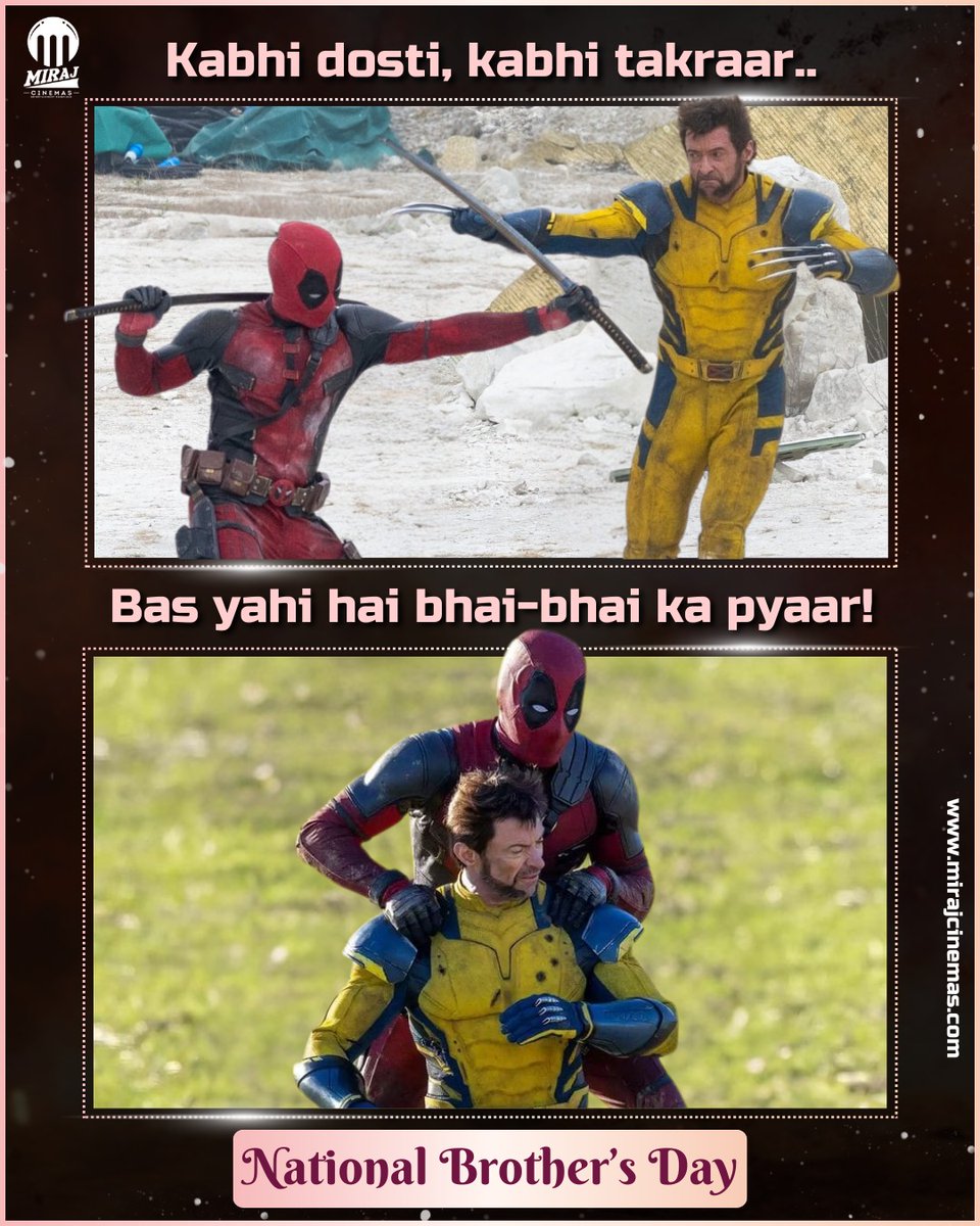 Sibling rivalry at its finest! Just like Deadpool and Wolverine, our brothers may drive us crazy, but we love them anyway. Happy Brother's Day! Tag your brother in crime and celebrate #HappyBrothersDay! P.S. Catch the ultimate bromance on the big screen - Deadpool & Wolverine