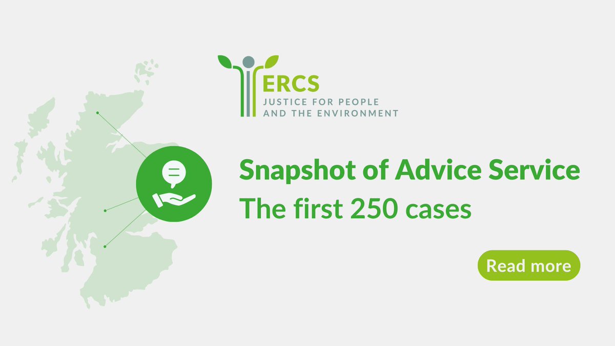 🔍 What #environmental issues are people concerned about in Scotland? Find out more in the snapshot of our free legal advice service on #environmentallaw 👇🏽 ercs.scot/news/ercs-advi…