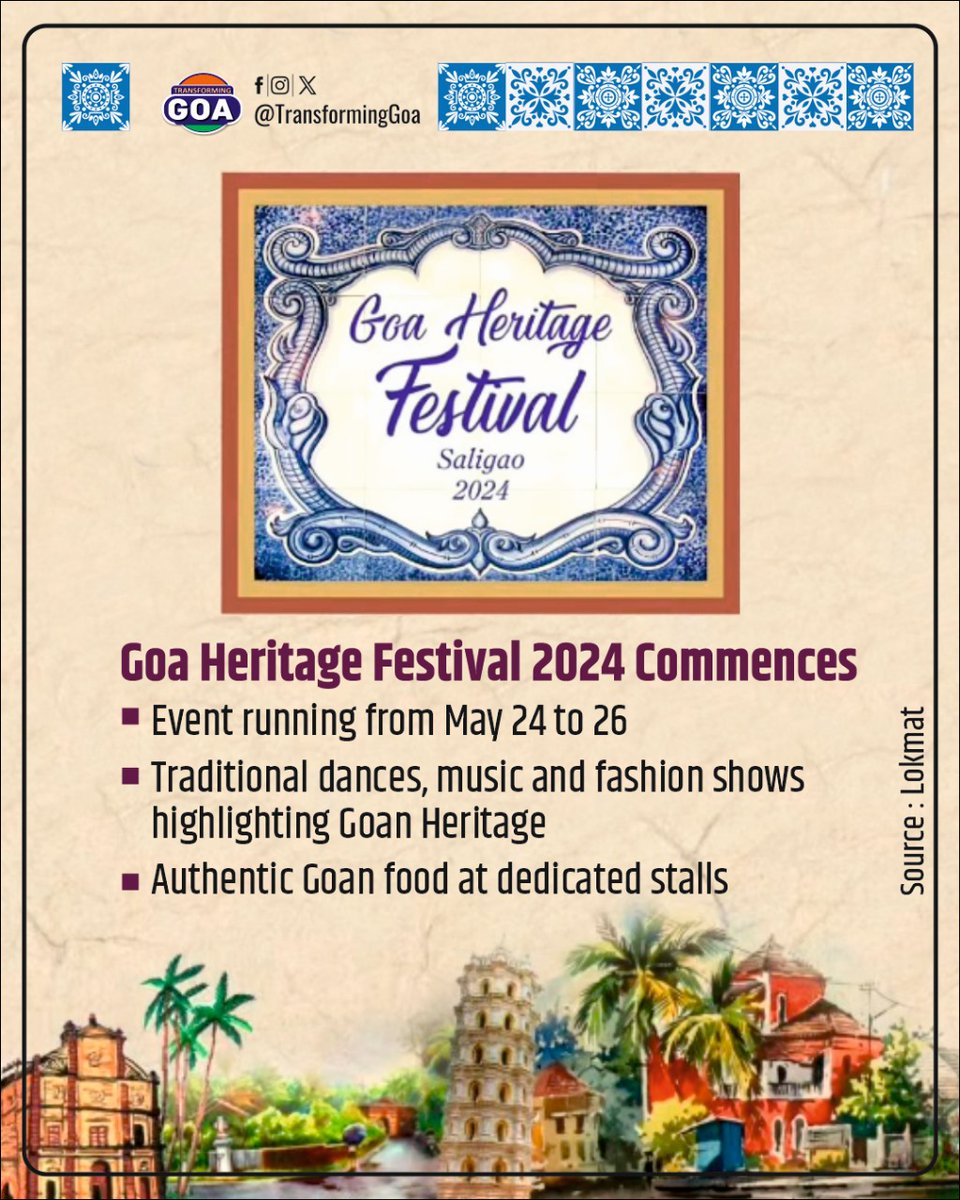 Goa Heritage Festival 2024 commences #goa #GoaGovernment #TransformingGoa #facebookpost #bjym #bjymgoa #GoaHeritageFestival #GoaCulture #GoanTraditions #GoanFood #GoanMusic #GoanDance #GoanFashion #ExploreGoa #Goa2024 #goaevents