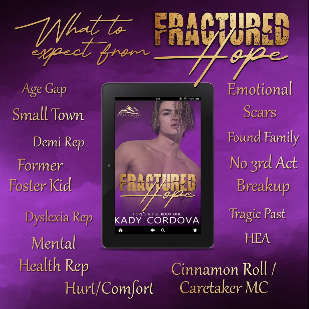 Fractured Hope, a contemporary MM romance is releasing 5/30!
#Preorder: geni.us/FracturedHope
#MMContemporaryRomance #HurtComfort #AgeGap #SmallTown