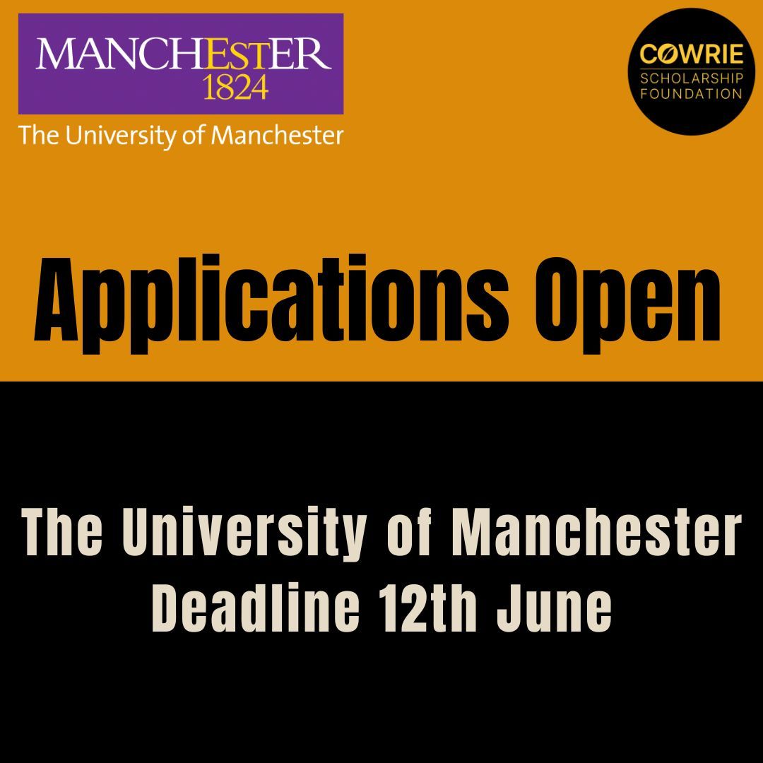 Applications for The University Of Manchester Cowrie Scholarships are open and will close 12th June - you can find out more information at buff.ly/49om7aR
@OfficialUoM #Scholarship #UKuniversities