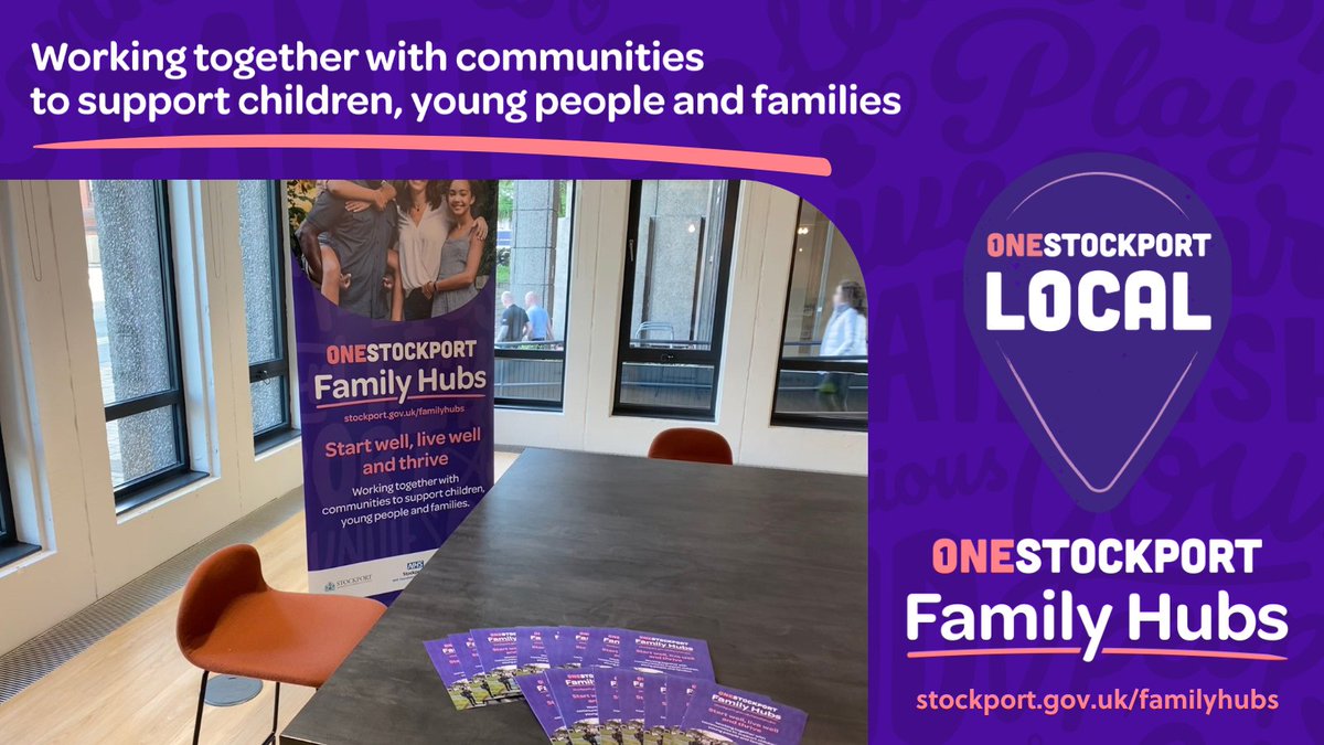 Family Hubs are a new easy way to access information, help and support on all aspects of family life. Did you know there are Family Hubs-trained staff at Stockport Council’s Reception in Stopford House to help you access the support you need? More at: orlo.uk/qWKCY