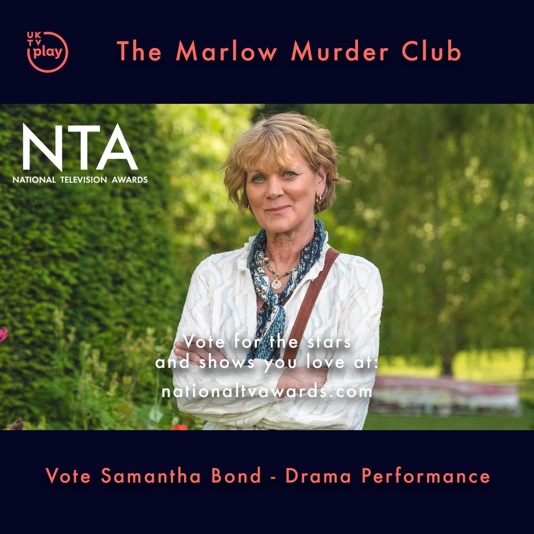 ⭐️ WE NEED YOUR VOTE ⭐️ #TheMarlowMurderClub's been long-listed for the National Television Awards 2024. Vote TMMC for new drama and vote #SamanthaBond for drama performance. Voting closes 31st May! brnw.ch/21wK6dx