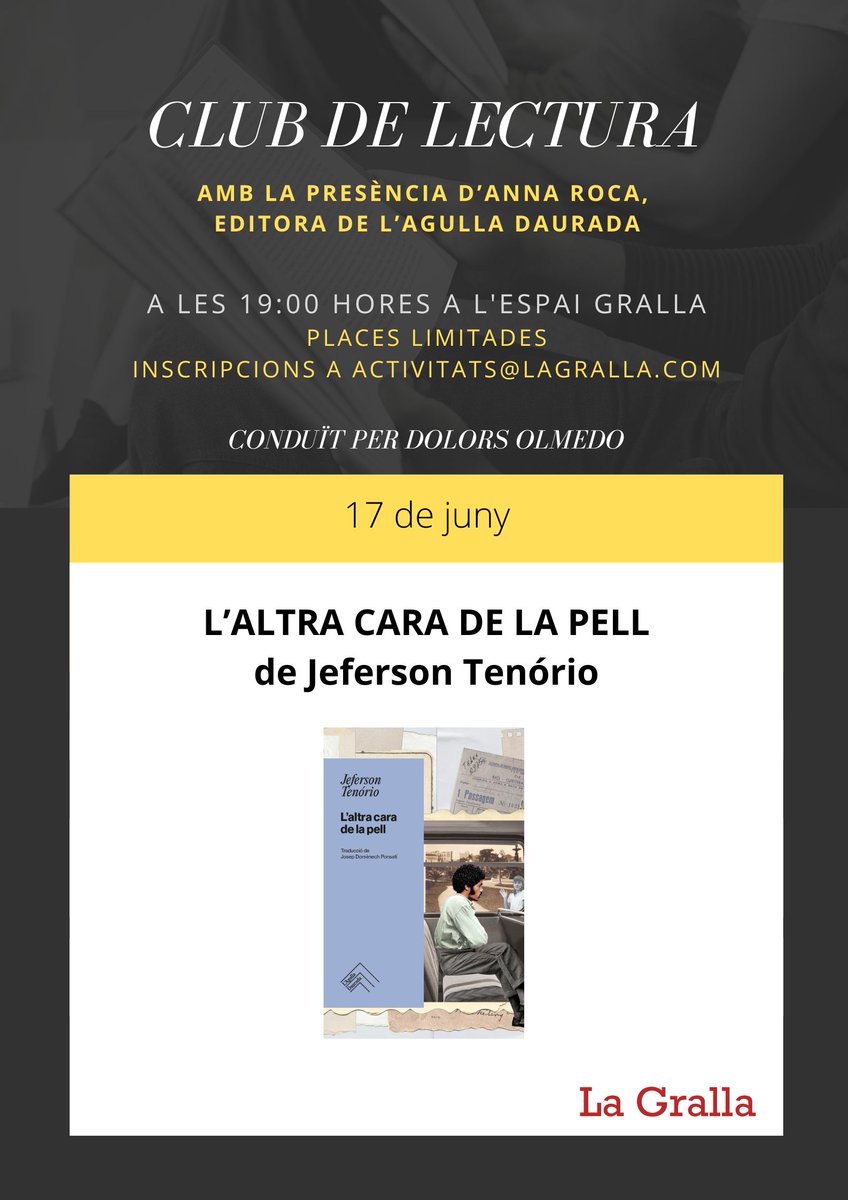 🗓️PROPERS CLUBS DE LECTURA 📕 Dilluns 03 de juny, club lgtbi+ amb 'Reflexos en un ull daurat' de C. McCullers. 📗 Divendres 14, sessió postBlackwater de 'Sacrifics d'estiu' de R. Marasco 📙 Dilluns 17 tenim club de 'L'altra cara de la pell' de J. Tenório