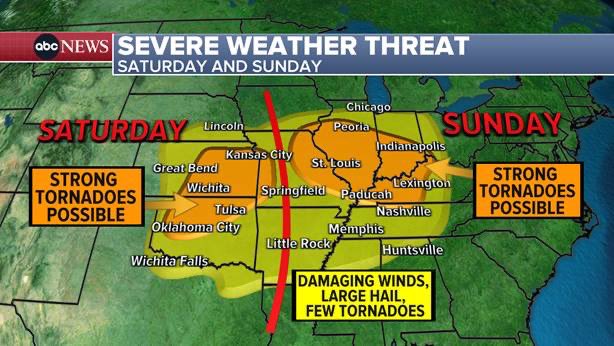 We will see many more pics like this this weekend - look at the hazard areas and be weather aware if you are anywhere in there: