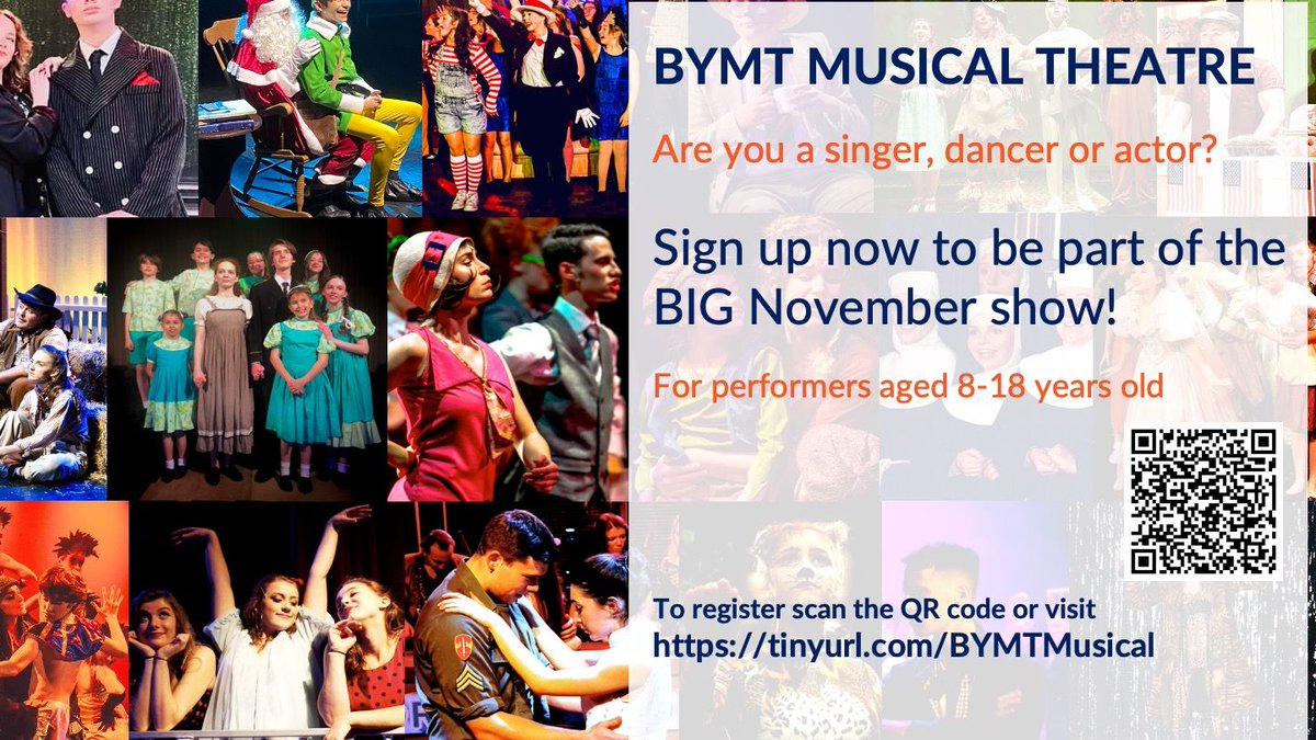 Are you an actor, singer or dancer, aged 8-18? Come and be part of our BIG November show! Register before Friday 7 June to be part of the this full production, performing with orchestra at a 500 seat theatre - Auditions begin on Tuesday 18 June buff.ly/3QNLj3f