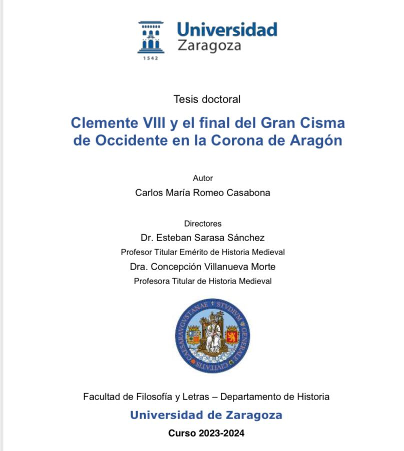 Derecho y Genoma Humano (@bioderecho_eu) on Twitter photo Acto de defensa de la tesis doctoral del Prof. Dr. iur. Dr. med. Dr. hist. Dr. h. c. mult. Carlos María Romeo Casabona «Clemente VIII y el Gran Cisma de Occidente en la Corona de Aragón». Facultad de Filosofía y Letras <a href="/unizar/">Universidad Zaragoza</a> Acto de defensa de la tesis doctoral del Prof. Dr. iur. Dr. med. Dr. hist. Dr. h. c. mult. Carlos María Romeo Casabona «Clemente VIII y el Gran Cisma de Occidente en la Corona de Aragón». Facultad de Filosofía y Letras <a href="/unizar/">Universidad Zaragoza</a>