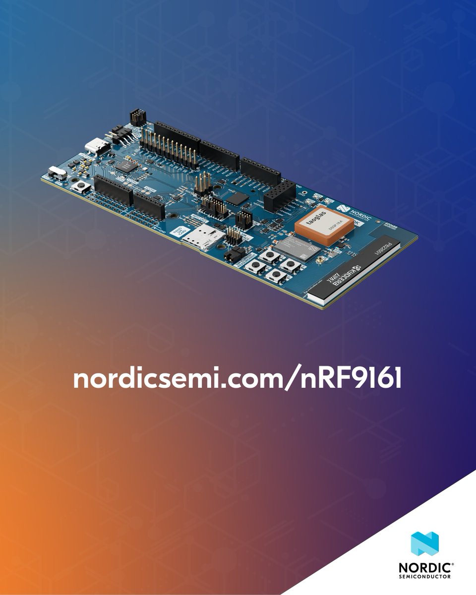Looking to empower your #cellularIoT and #DECT NR+ applications with cutting-edge, low-power technology? #nRF9161 is a fully integrated, pre-certified SiP that supports 3GPP release 14 and first device to support DECT NR+. Get a nRF9161 DK now 👉 hubs.li/Q02fYzzr0
