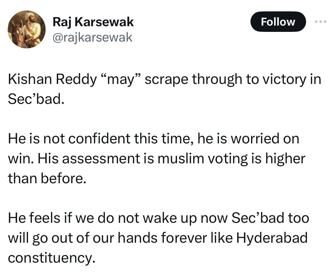 BJP is losing Secunderabad