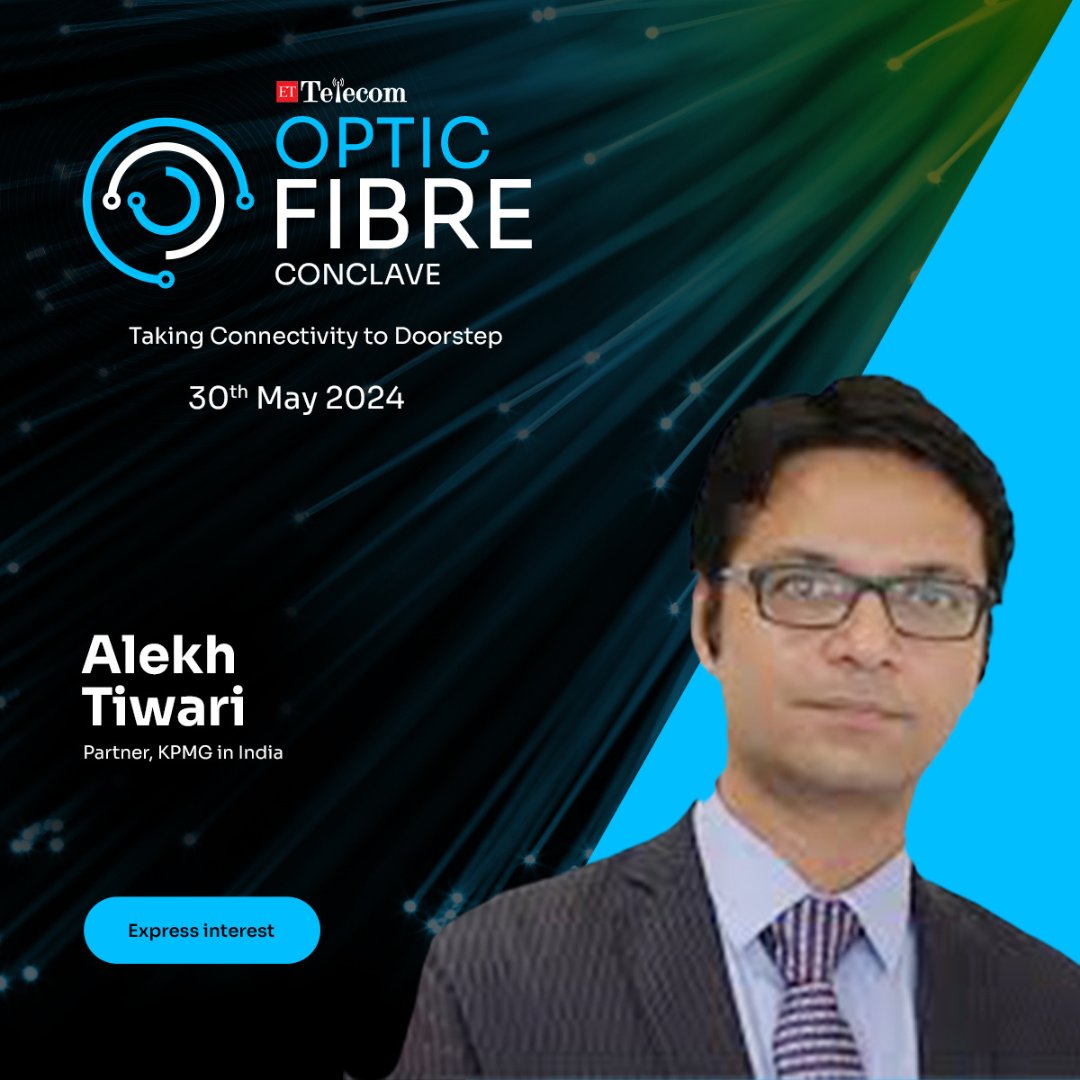 We are excited to announce that Alekh Tiwari, Partner at KPMG in India, will be speaking at the ET Optic Fibre Conclave! Express interest: zurl.co/S8C4 #ETOpticFibreConclave #OpticFiber #TechnologyInnovation #FutureOfConnectivity