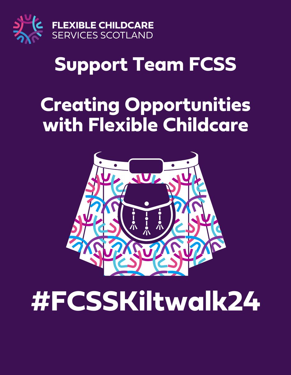 Team FCSS are walking the #Kiltwalk to raise funds so that we can provide even more #flexiblechildcare for families across Scotland. Join us as a walker via thekiltwalk.co.uk Or donate via justgiving.com/cam.../flexibl…