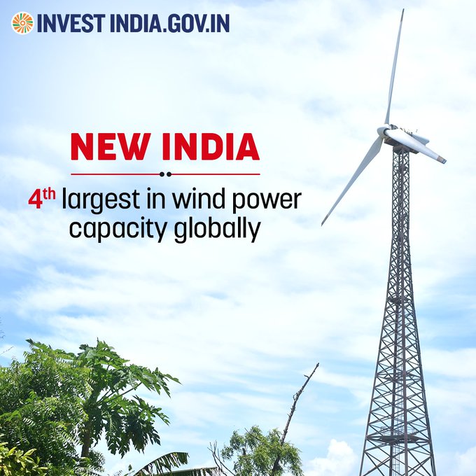 Ride the winds of change with India, which has an installed #windpower capacity of ~46 GW, helping the country build a green future & reduce its #carbonfootprints.

Power your growth sustainably with India: bit.ly/II-Renewable

#InvestInIndia @USCSIndia @USIBC @cgihou @CGISFO