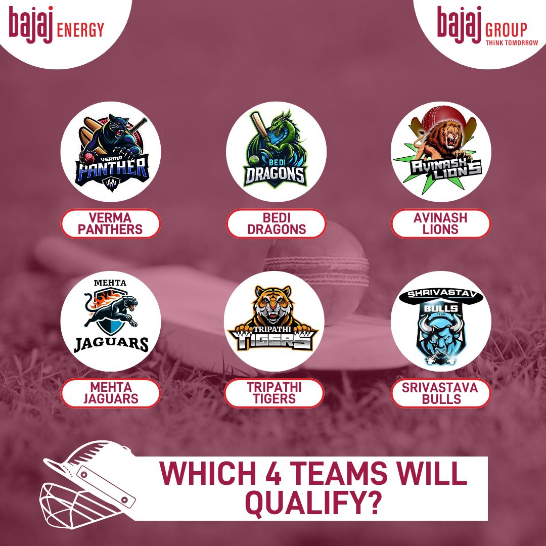 🏏 The LPL is heating up! From Verma Panthers, Bedi Dragons, Avinash Lions, Mehta Jaguars, Srivastava Bulls, and Tripathi Tigers, which 4 teams do you think will qualify for the top spots? Drop your predictions in the comment section! 

#LPL2024 #MatchVictory #LifeAtBajaj